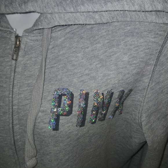 VS PINK Bling Hawaii Hoodie Full Zip with Large Pink Hibiscus GORGEOUS - Picture 11 of 11